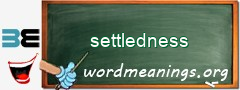 WordMeaning blackboard for settledness